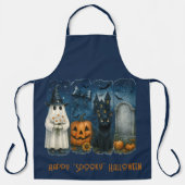 Happy "Spooky" Halloween Pumpkin Ghost Black Cat Schort (Voorkant)