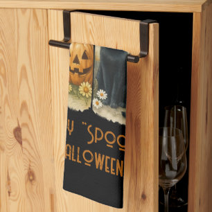 Happy "Spooky" Halloween Pumpkin Ghost Black Cat Theedoek