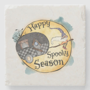 Happy Spooky Season Halloween Camping Stenen Onderzetter