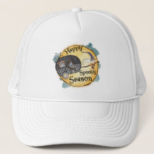 Happy Spooky Season   Halloween Camping Trucker Pet