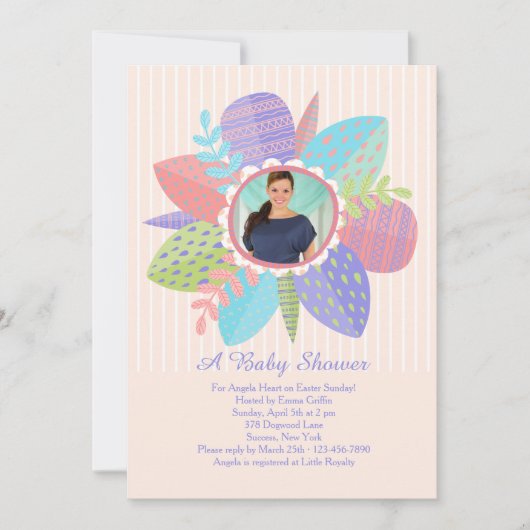 Happy Spring Baby shower Photo Invitation (Devant)