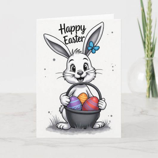 Happy Spring Bunny Egg Card Kaart (Voorkant)
