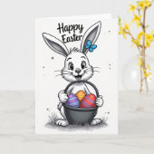 Happy Spring Bunny Egg Card Kaart (Gele Bloem)
