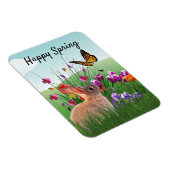 Happy Spring Bunny Rabbit in Flower Garden Magneet (Rechterzijde)