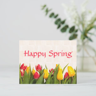 Happy Spring Colorful Tulips Briefkaart