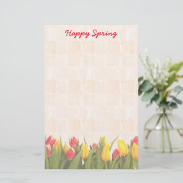 Happy Spring Colorful Tulips Briefpapier