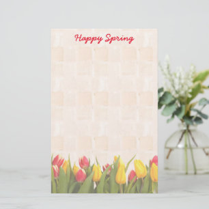 Happy Spring Colorful Tulips Briefpapier