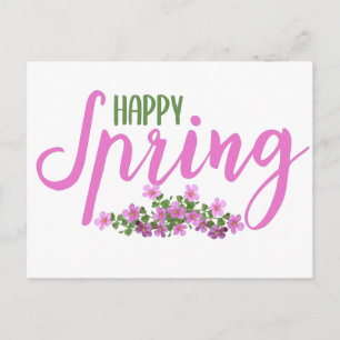 Happy Spring // Cute Spring Flowers Greeting Briefkaart