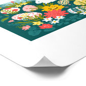 Happy Spring Easter eierjacht bloemenveld Poster (Hoek)