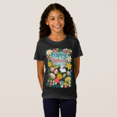 Happy Spring Easter eierjacht bloemenveld T-shirt (Voorkant volledig)