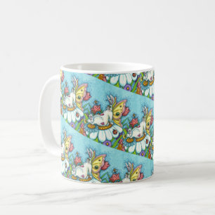 HAPPY SPRING FLUTTERBUN RABBIT, FUNNY BUNNY Herhal Koffiemok