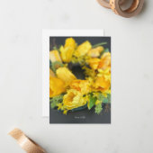 Happy Spring - Gele krans Notitiekaartje (Voorkant / Achterkant in situ)