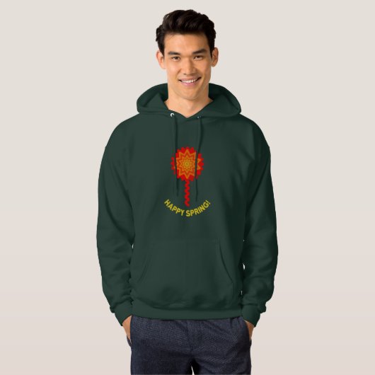Happy Spring-Mannen Hoodie (Voorkant volledig)