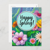 Happy Spring Mixed Flowers 2 Colors Sjabloon (Voorkant / Achterkant)