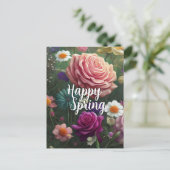 Happy Spring Mixed Flowers 5 Colors Sjabloon (Staand voorkant)
