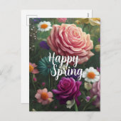 Happy Spring Mixed Flowers 5 Colors Sjabloon (Voorkant / Achterkant)