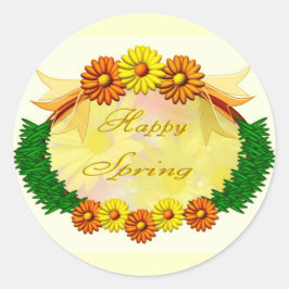 Happy Spring Ronde Sticker