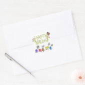 "Happy Spring"-Stickers Vierkante Sticker (Envelop)