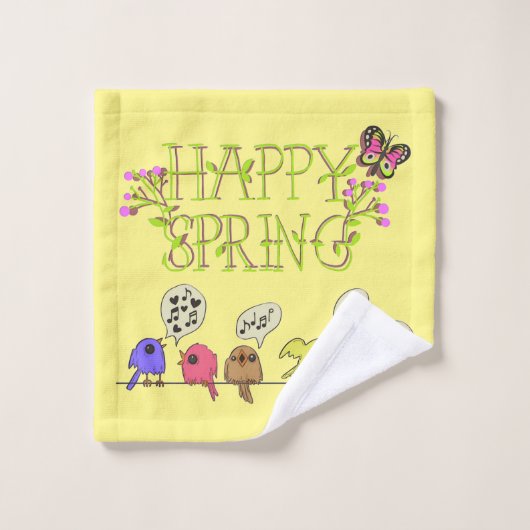 "Happy Spring" wasdoek Washandje (Wasdoekje)