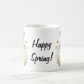 Happy Spring Watercolor Rabbit Fleurs Jaunes Mug (Centre)