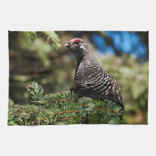 Happy Spruce Grouse Theedoek