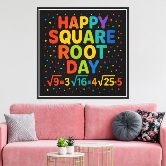 Happy Square Root Day Canvas Afdruk