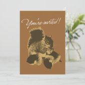 Happy Squirrel & Nuts Birthday Party Invitation Kaart (Staand voorkant)