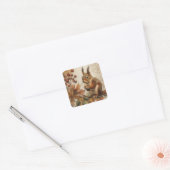 Happy Squirrel Vierkante Sticker (Envelop)