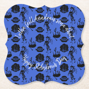 Happy St Andrew Day Haggis Bagpipe Nessie Bracket Kartonnen Onderzetters