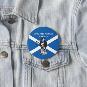 Happy St Andrews Day Flag Bagpiper large Ronde Button 7,6 Cm