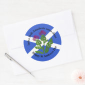Happy St Andrews Day Flag Thistle Ronde Sticker (Envelop)