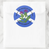 Happy St Andrews Day Flag Thistle Ronde Sticker (Tas)