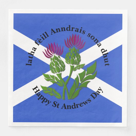 Happy St Andrews Day Flag Thistle Servet (Voorkant)