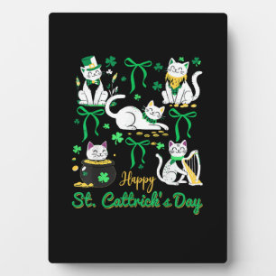 Happy St Cattrick's Day Coquette Bow Cat St Patric Fotoplaat