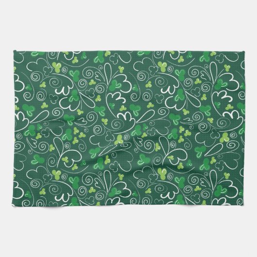 HAPPY ST. DAG Shamrock Pattern Kitchen T Theedoek (Horizontaal)