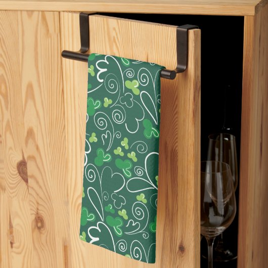 HAPPY ST. DAG Shamrock Pattern Kitchen T Theedoek (Derde Gevouwen)