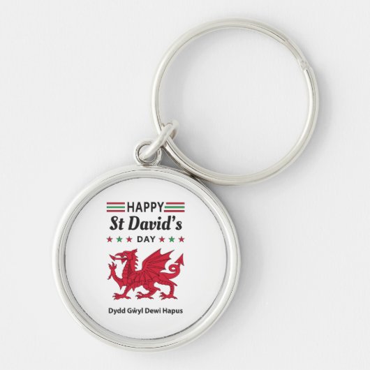 Happy St David's Day Dydd Garreyl Dewi Hapus 5 Sleutelhanger (Voorkant)