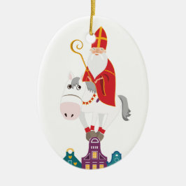 Happy St. Nicholas Day Greeting Keramisch Ornament