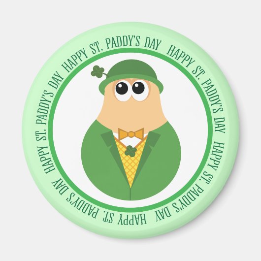 HAPPY ST. PADDY'S DAG LEPRECHAUN GIFT MAGNEET (Voorkant)