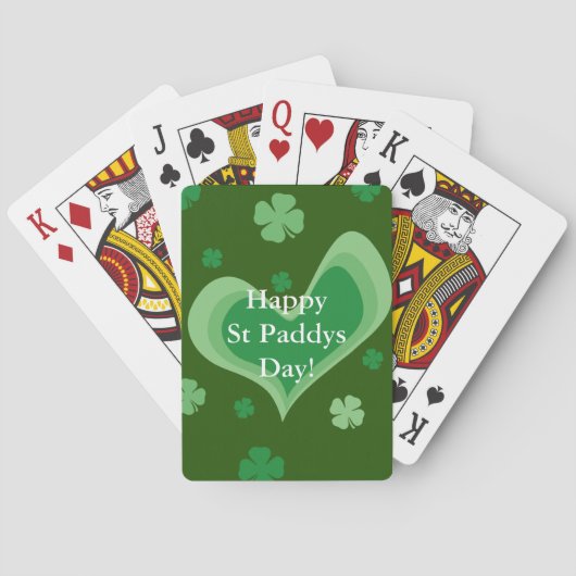 Happy St Paddys Day custom lucky klaver Speelkaarten (Achterkant)