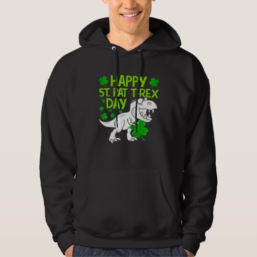 Happy St Pat Rex Day Dino Shamrock St Patricks Day Hoodie (Voorkant)