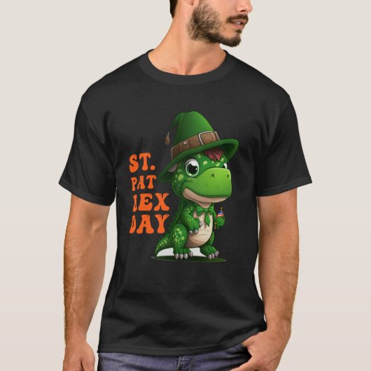 Happy St Pat Rex Day St Patricks Day Rex Leprechau T-shirt (Voorkant)