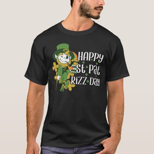 Happy St Pat Rizz Day Funny Patricks Day T-shirt (Voorkant)