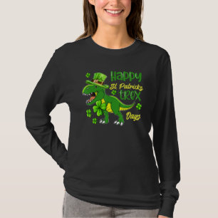 Happy St Pat T Rex Saint Patrick's Day Dinosaur Bo T-shirt