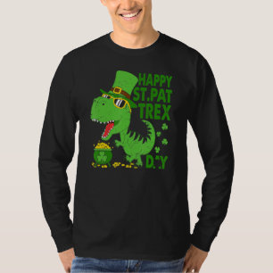 Happy St Pat T Rex Saint Patrick's Day Dinosaur Bo T-shirt