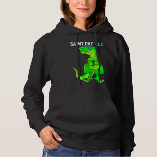 Happy St Pat T Rex Saint Patrick's Day Funny Dinos Hoodie