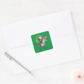 Happy St Pat T Rex Saint Patrick's Day Leprechaun Vierkante Sticker (Envelop)