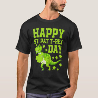 Happy St Pat Trex Day Dino St Patricks Day Dinosau T-shirt