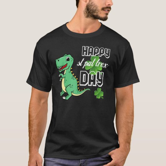Happy St Pat Trex Day Dino St Patricks Day Toddler T-shirt (Voorkant)