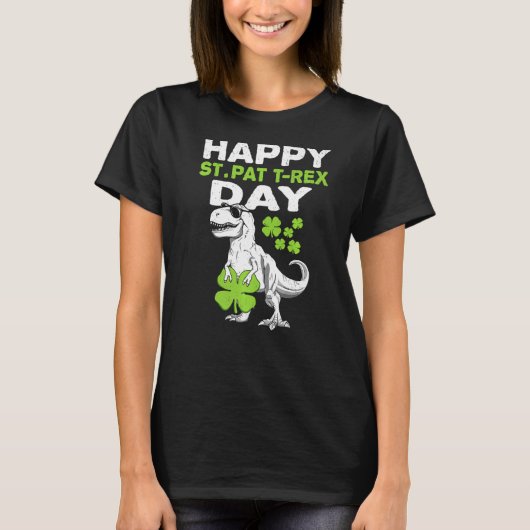 Happy St Pat Trex Day Dino St Patricks Day Toddler T-shirt (Voorkant)